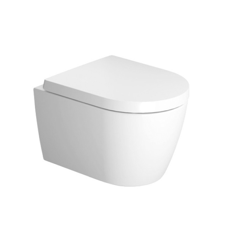 Duravit Me by Starck Комплект: Унитаз  Rimless подвесной, безободковый, с сиденьем микролифт, цвет: белый (Спеццена)