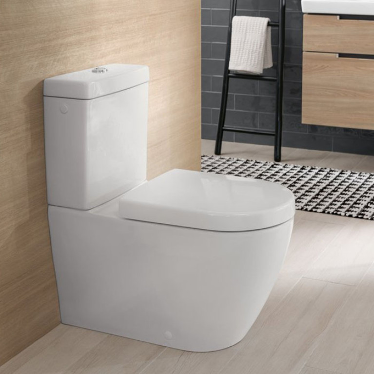 VilleroyBoch Subway 2.0 Сиденье для унитаза с микролифтом, цвет белый/нержавеющая сталь