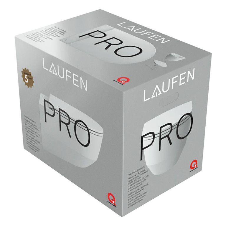 LAUFEN PRO комплект: подвесной унитаз Rim + сиденье с механизмом мягкого закрывания, белый
