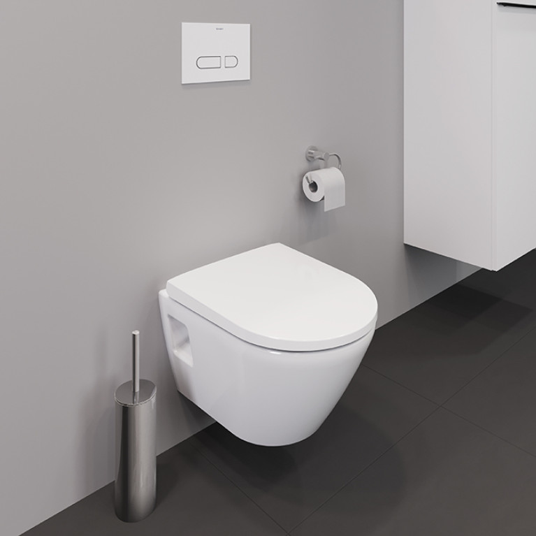 Duravit D-Neo Унитаз подвесной укороченный, 370 x 480 мм, безободковый, в комплекте с сиденьем 0021690000 цвет: белый (Спец.цена из наличия)