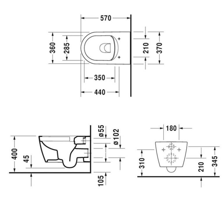 Duravit Me by Starck Комплект: подвесной унитаз Rimless 2529090000 + сиденье с мягким закрыванием 002009 (Спец.цена - НЕ ПРОИЗВОДИТСЯ!))