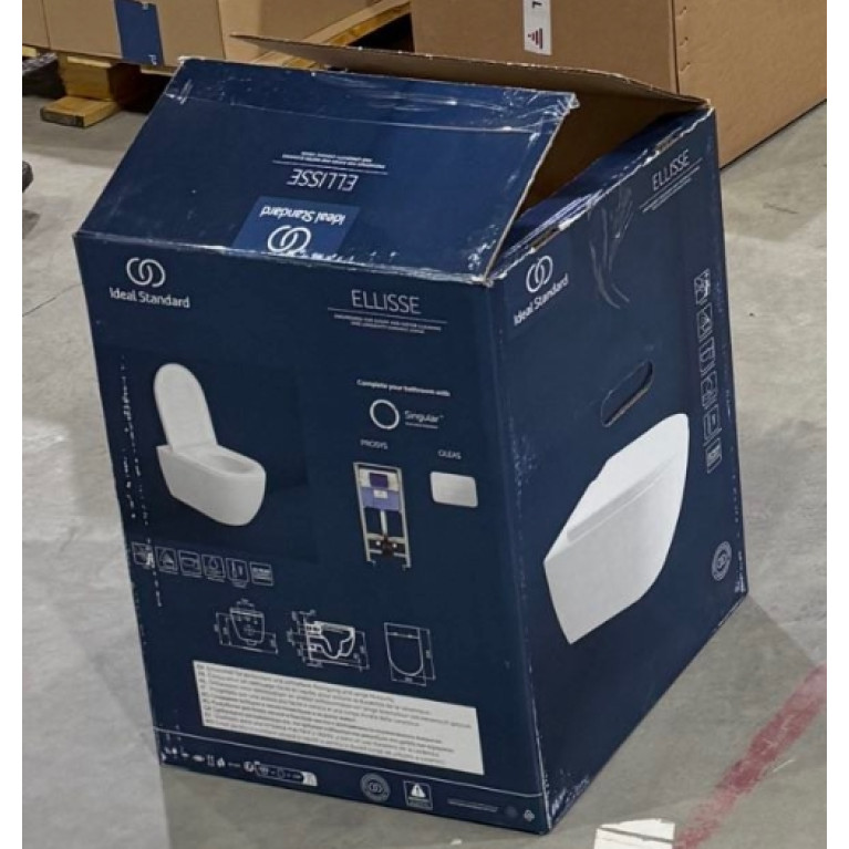 Ideal Standard Ellise Унитаз подвесной 545х365 мм безободковый  с сиденьем и крышкой SoftClose, со скрытым крепежом цвет: белый глянец