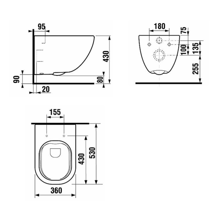 Laufen Basal Combipack Унитаз подвесной Rimless+сиденье SoftClose и быстрое снятие, цвет  белый