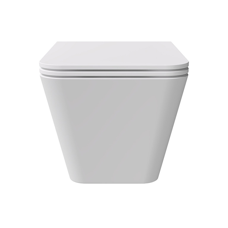 Alice Hide комплект: Унитаз Square 55х35, подвесной, безободковый, с сиденьем и крышкой с микролифтом, с набором для крепления, белый матовый