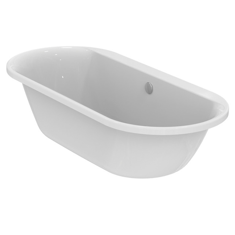 Ideal Standard Connect Air OVAL Ванна 180x80 см, встраиваемая, овал, акрил, диаметр слива 52 мм, без панелей, перелива, без ножек цвет: белый глянец