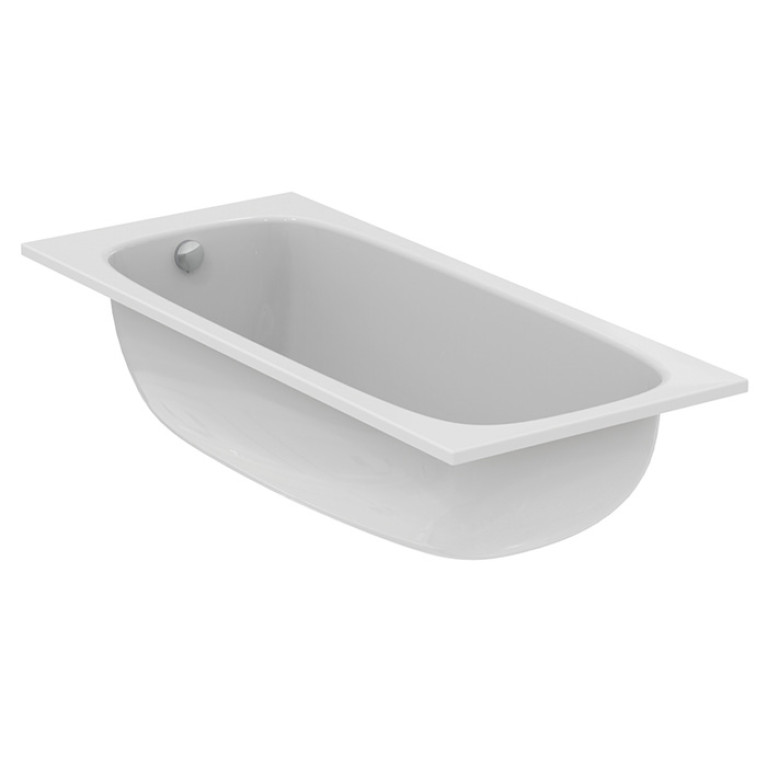 Ideal Standard i.life Ванна 180x80 см, встраиваемая, акрил, диаметр  слива 52 мм, без панелей, перелива, без ножек цвет: белый глянец