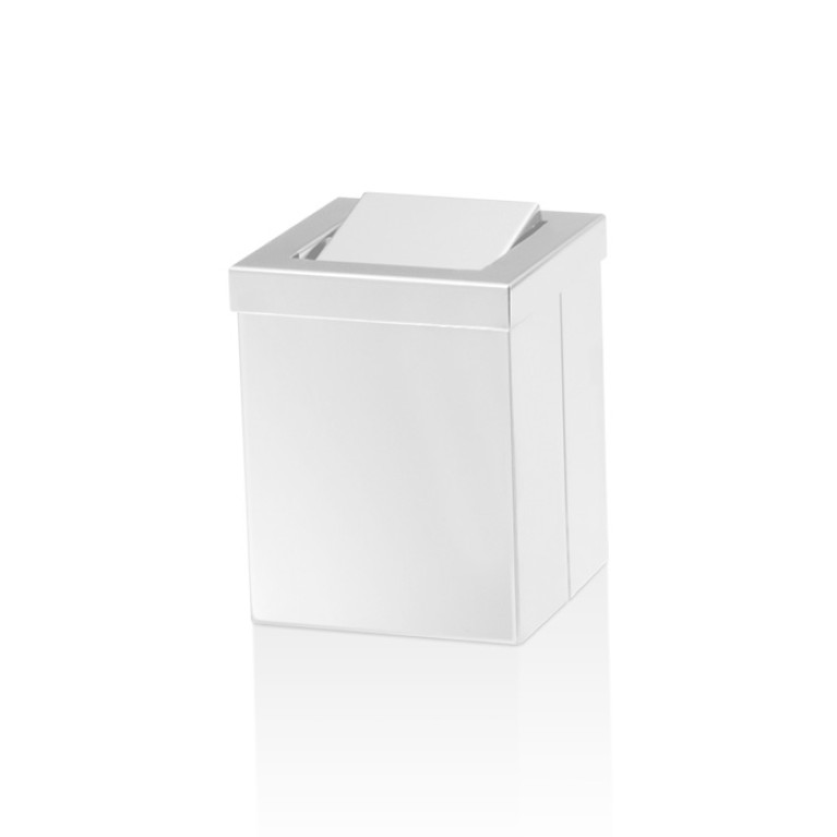Decor Walther DW 1130 Корзина для бумаги 12x12x15см, с крышкой, цвет: белый матовый