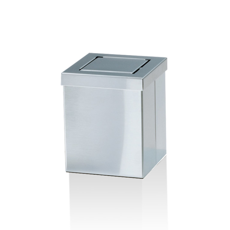 Decor Walther DW 1130 Корзина для бумаги 12x12x15см, с крышкой, цвет: сталь матовая