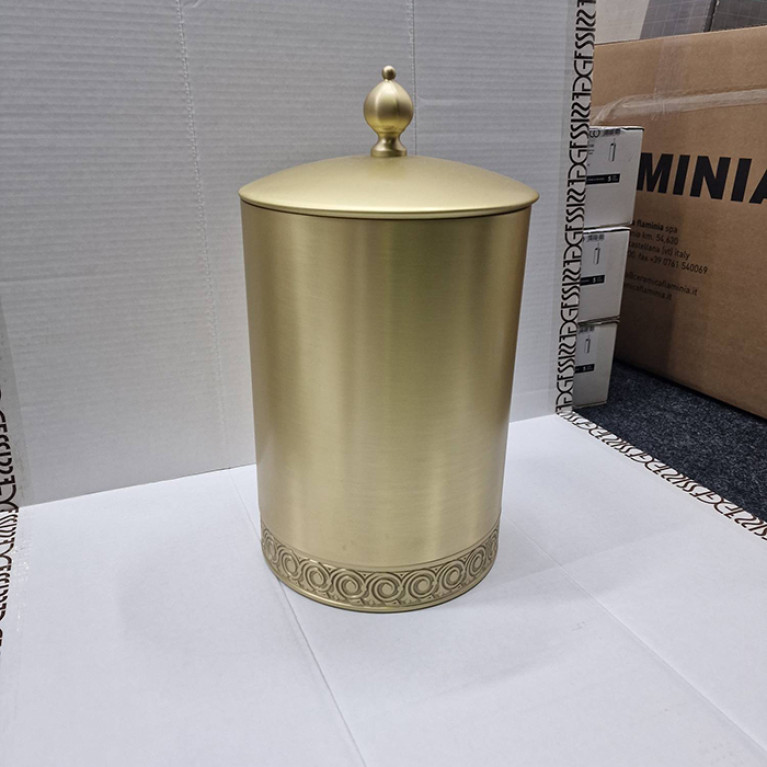 3SC BALLY Ведро &Oslash;220х300 мм., с крышкой, ручка Zar, цвет Matt Satin Brass