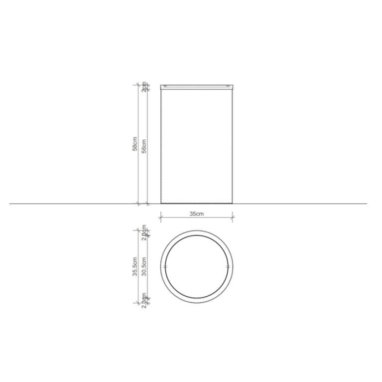 Decor Walther DW 121 Корзина для белья 35xh58см, цвет: белый матовый
