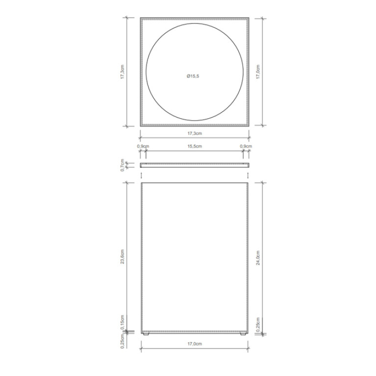Decor Walther DW 74 Корзина для бумаги 17x17x24см, цвет: хром