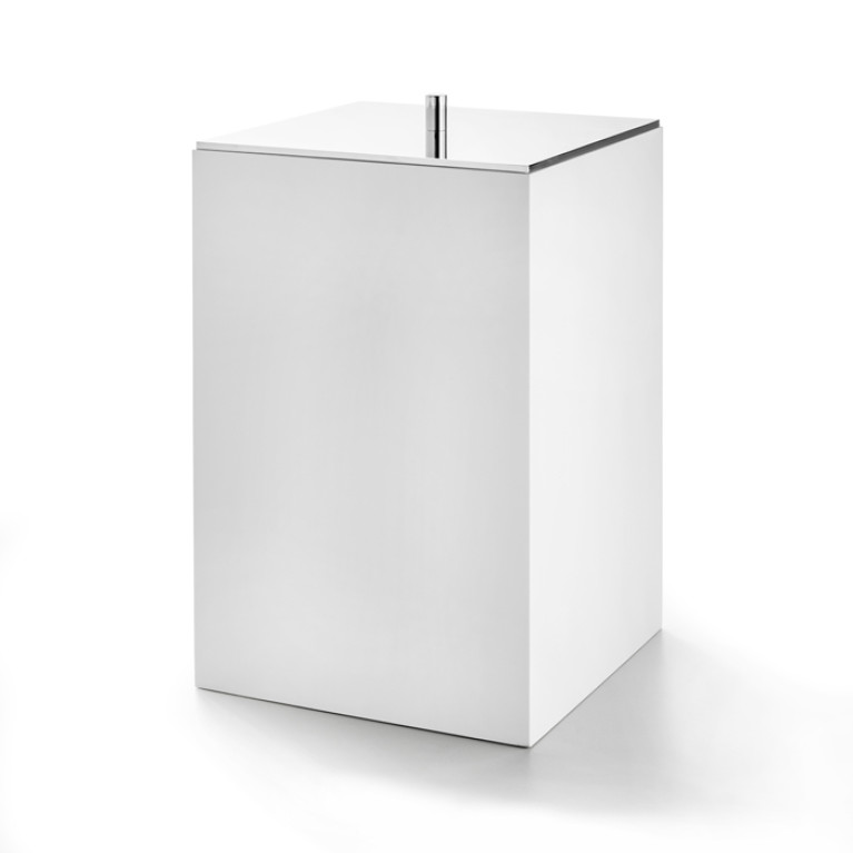 3SC BeMood White Урна с крышкой 20хh32х20 см, цвет белый/хром