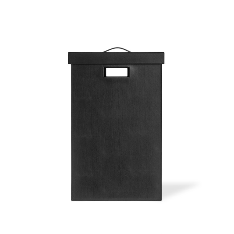 Decor Walther Brownie WB Корзина для белья 38.5x38.5x60.5, с крышкой, цвет: черная кожа