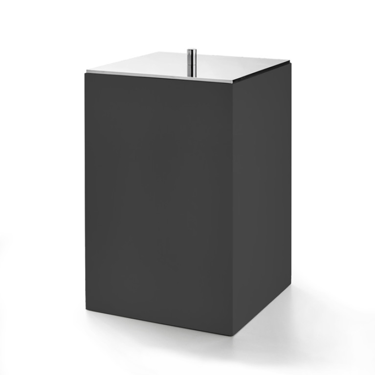3SC BeMood Black Урна с крышкой 20хh32х20 см, цвет черный/хром