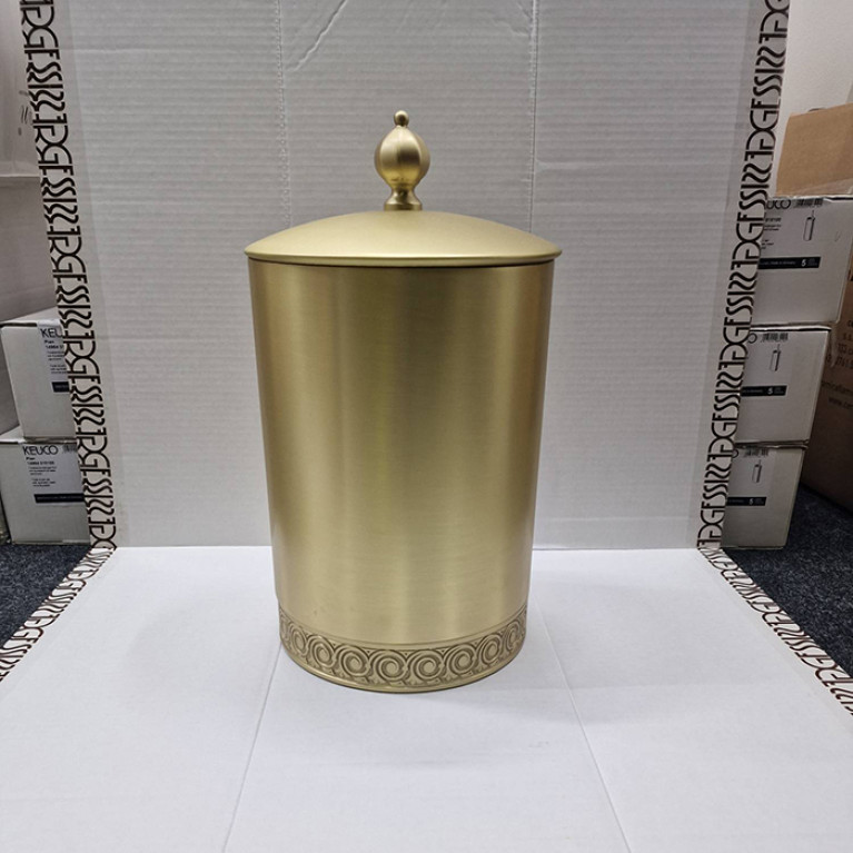 3SC BALLY Ведро &Oslash;220х300 мм., с крышкой, ручка Zar, цвет Matt Satin Brass