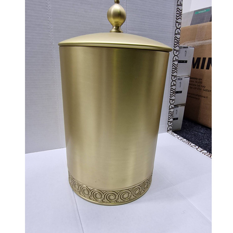 3SC BALLY Ведро &Oslash;220х300 мм., с крышкой, ручка Zar, цвет Matt Satin Brass
