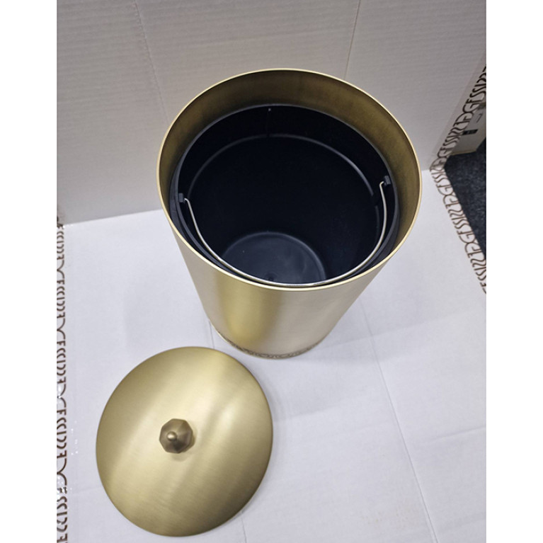 3SC BALLY Ведро &Oslash;220х300 мм., с крышкой, ручка Zar, цвет Matt Satin Brass