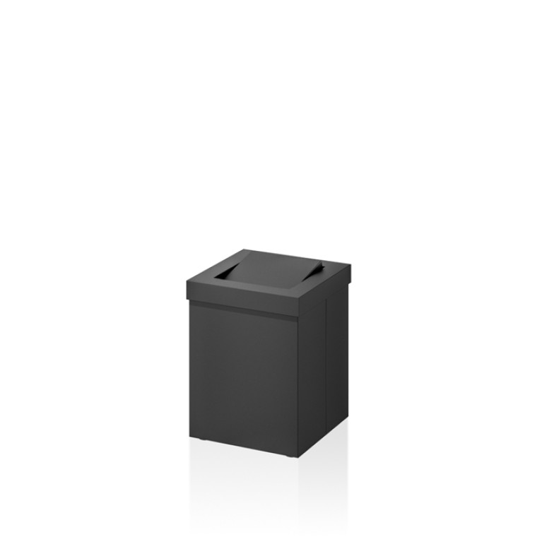 Decor Walther DW 1130 Корзина для бумаги 12x12x15см, с крышкой, цвет: черный матовый