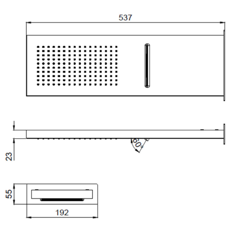 ALMAR SWAY TONDO Верхний душ  2 режима 537*192мм, из нерж.стали, цвет Gun Metal  Brushed 316 PVD