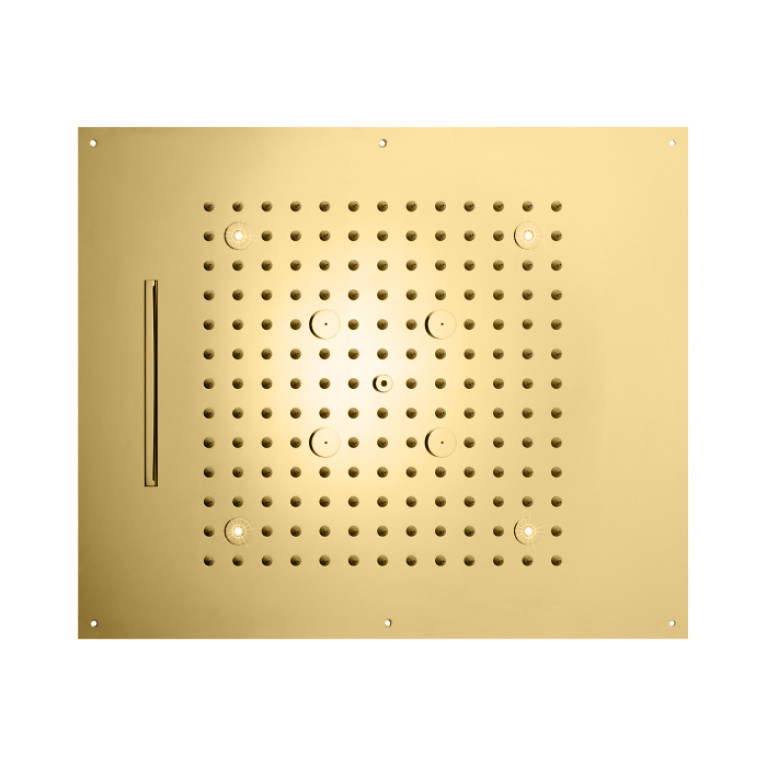 BOSSINI DREAM/3 Верхний душ 570 x 470 mm, 3 режима (дождь, каскад, туман), с  LED (синий), блок питания/управления, цвет: Gold PVD
