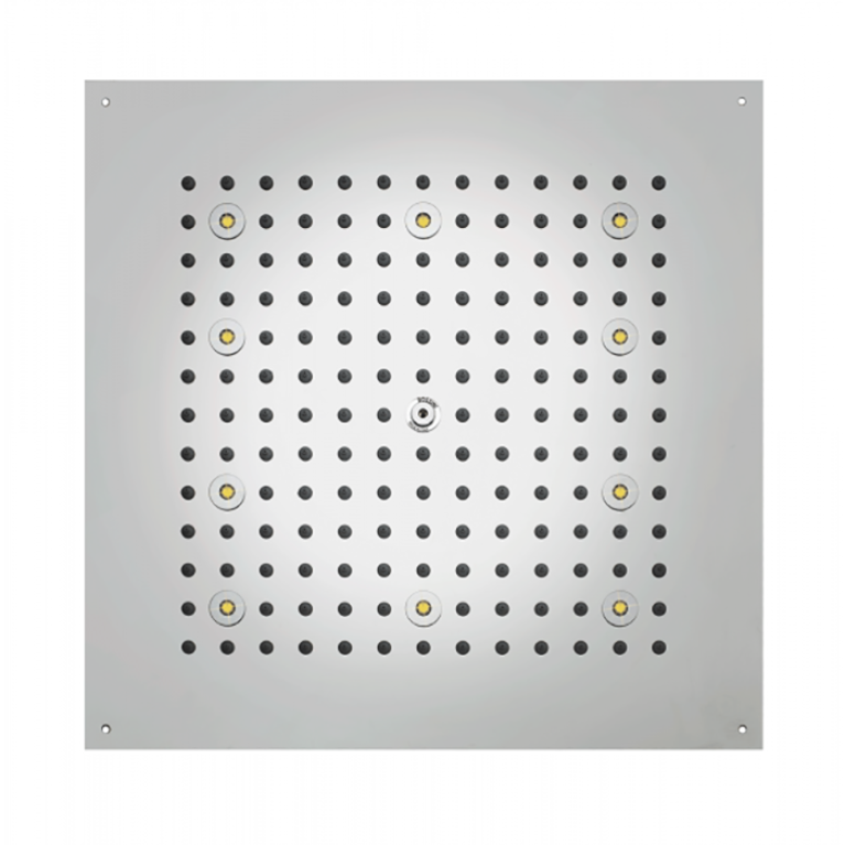 BOSSINI DREAM-CUBE Верхний душ 470 x 470 mm с 8 LED  RGB, блок питания/управления, Cromoterapia, гибкая подводка,цвет: хром