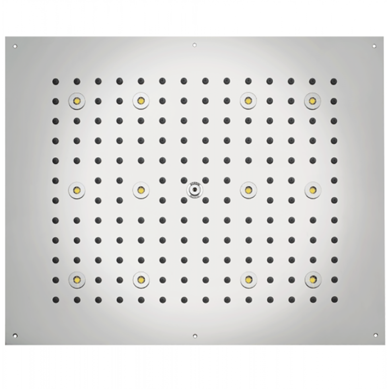 BOSSINI DREAM-RECTANGULAR Верхний душ 570x470 mm, с 12 LED RGB, блок питания/управления, Cromoterapia, цвет: белый матовый