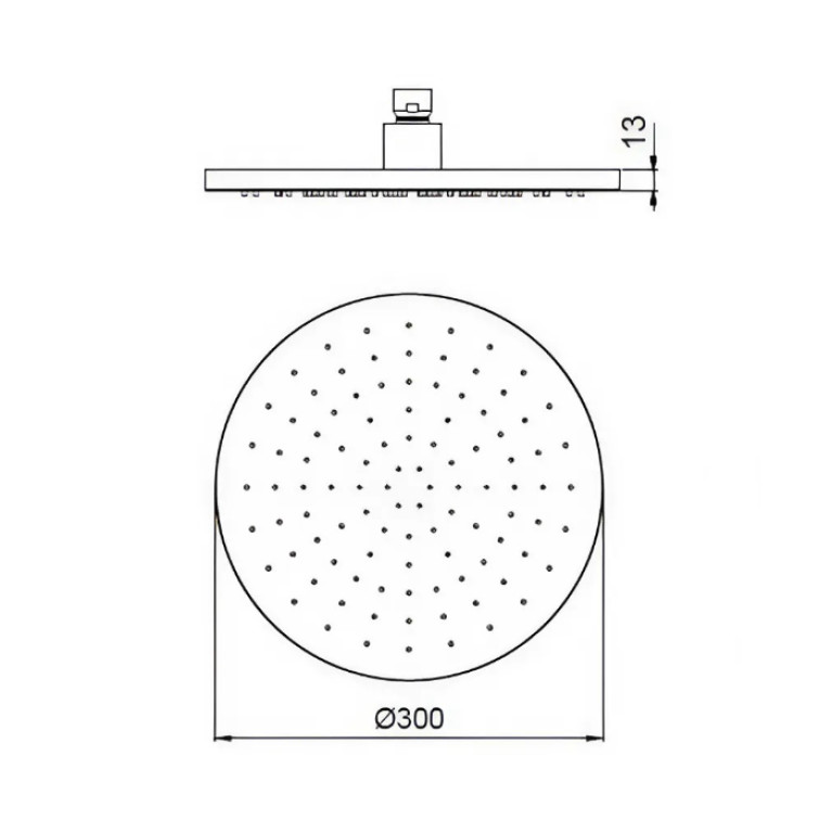 ALMAR ROUND Верхний душ  круглый, 300 мм, латунь, цвет Gun Metal  Brushed PVD