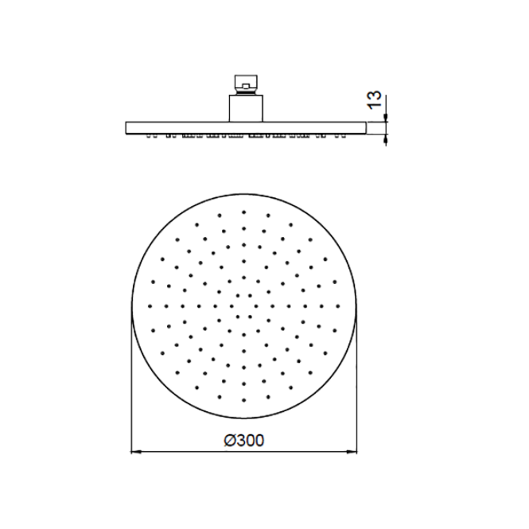 ALMAR ROUND Верхний душ  круглый, 300 мм, латунь, цвет хром