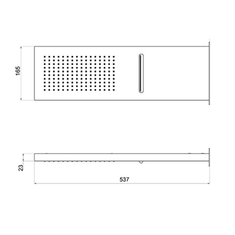 Almar SMART-2 Душевая лейка из стены, 537х165 мм, 2 режима, цвет Mirror Stainless Steel