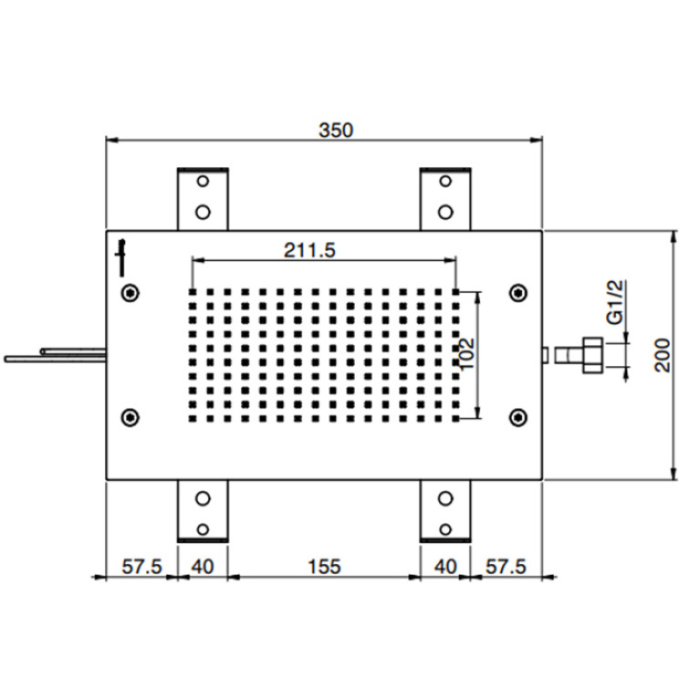 FIMA|Carlo Frattini Wellness Верхний душ Modular 350х200 мм., встраиваемый в потолок, LED подсветка для хромотерапии с 8 цветами, цвет хром