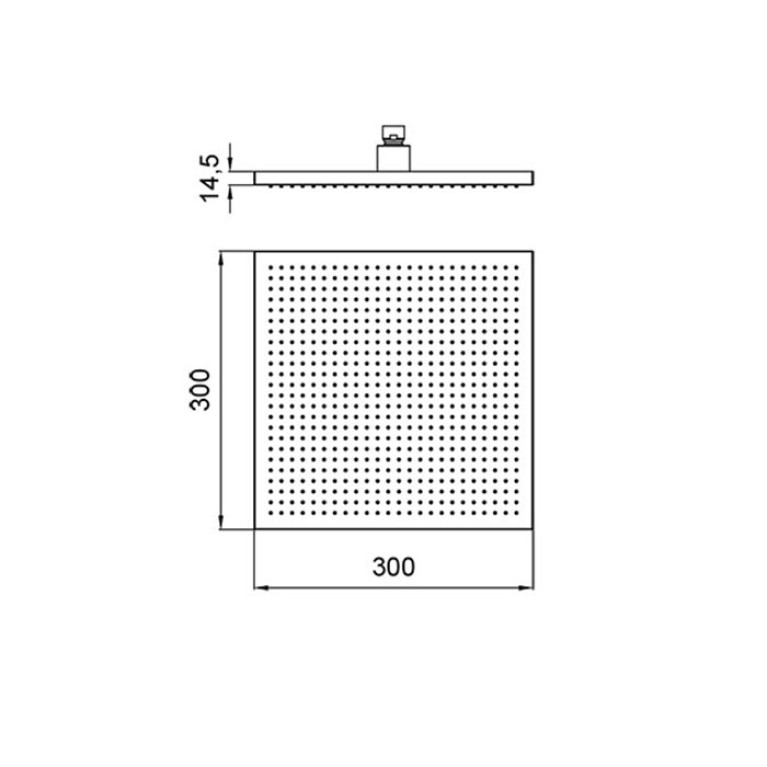 ALMAR VELVET RAIN Верхний душ 300х300 мм  (без держателя) отделка  Absolute Black  Brushed PVD