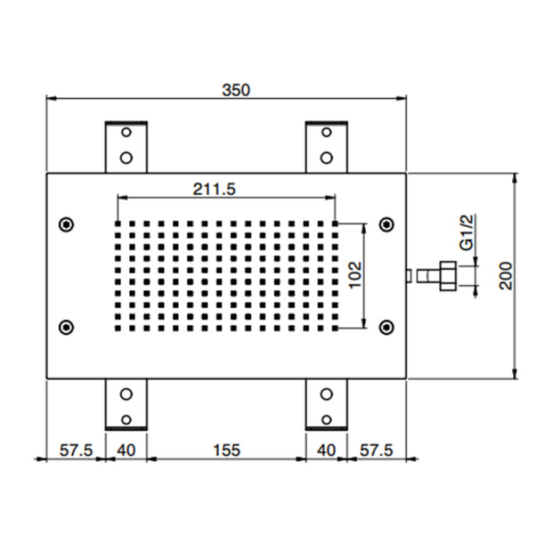 FIMA|Carlo Frattini Wellness Верхний душ Modular 350х200 мм., встраиваемый в потолок, цвет хром