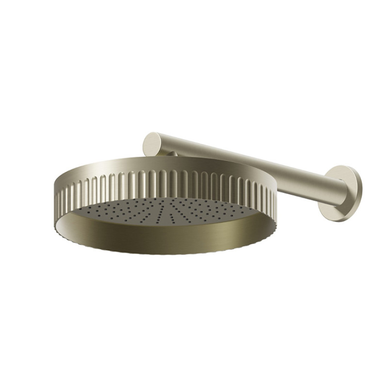 Newform Ionika wellness Верхний душ &Oslash; 300мм, кронштейн из стены 350мм, цвет: PVD brushed pale gold