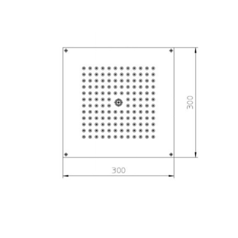 BOSSINI PARIS-CUBE Верхний душ 300 x 300 mm, настенный кронштейн &Oslash; 28 x 400 mm, цвет: хром