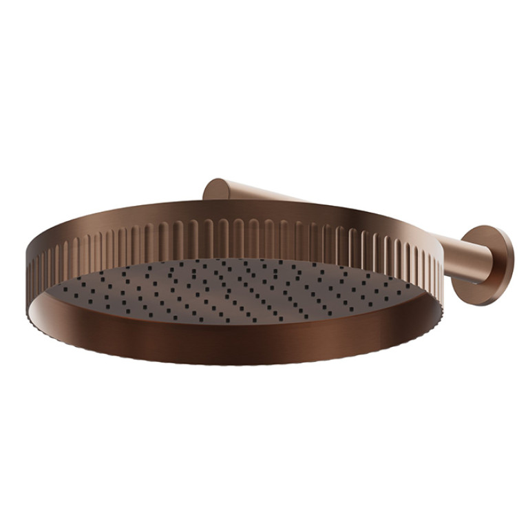 Newform Ionika wellness Верхний душ &Oslash; 400мм, кронштейн из стены 350мм, цвет: PVD brushed copper bronze