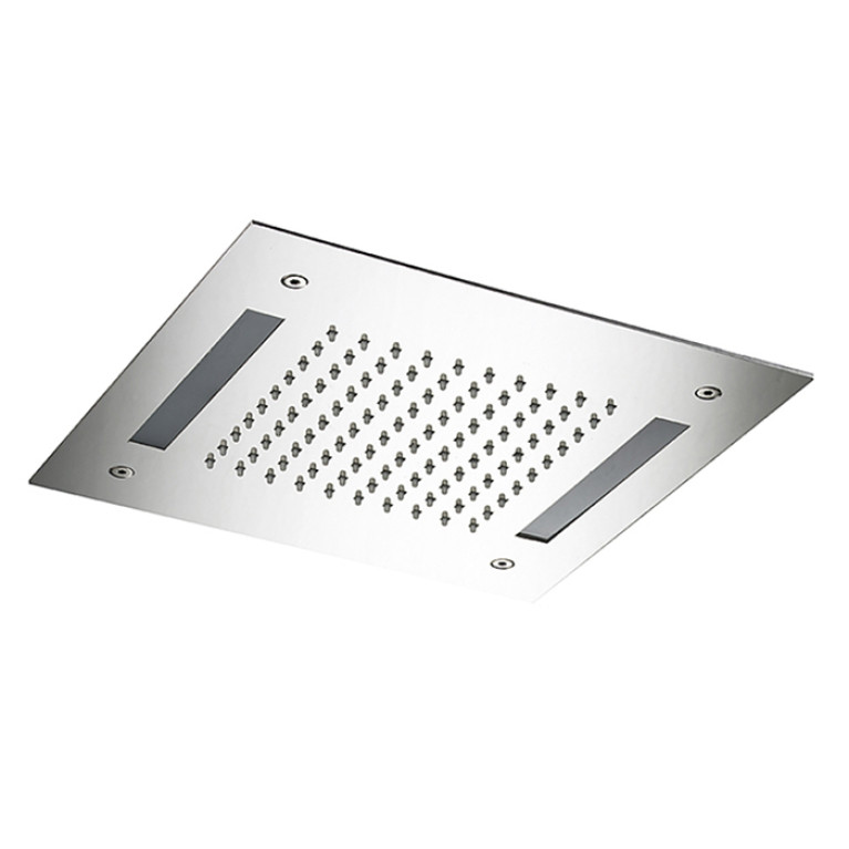 ALMAR Встраиваемый верхний душ 30х30 см, 1 тип струи, хромотерапия, цвет Mirror Stainless Steel