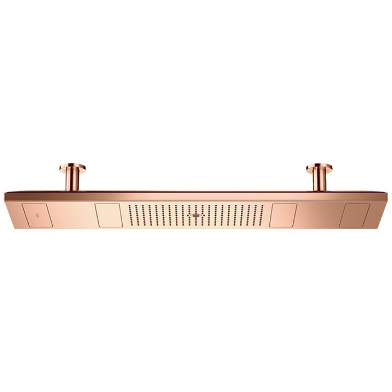 AX ShowerHeaven Верхний душ 1200 x 300 мм, 4jet, потолочный монтаж, c подсветкой 3700K, цвет: Полированное красное золото
