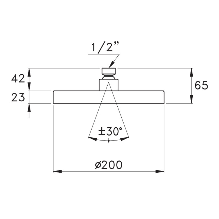 Stella Docce 316A-200 Верхний душ &Oslash;200 мм., цвет черный матовый PVD
