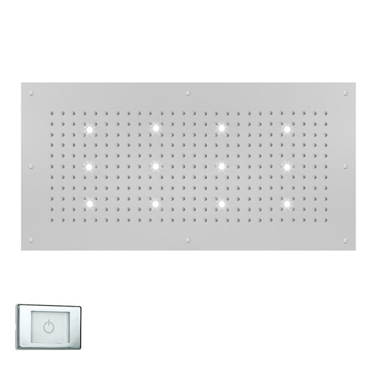 BOSSINI DREAM-XL RECTANGULAR Верхний душ 1000 x 500 mm, с 12 LED (белый), блок питания/управления, цвет: хром