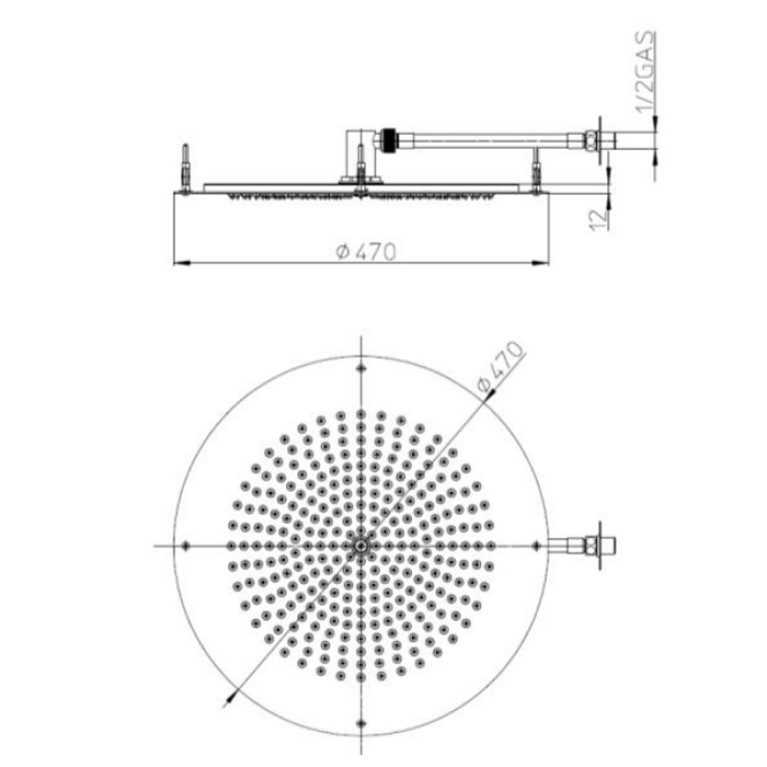 BOSSINI DREAM-OKI  Верхний душ круглый &Oslash; 470 mm, цвет: хром