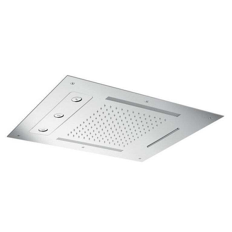 ALMAR Встраиваемый верхний душ 48х63 см, 3 типа струи, хромотерапия, цвет Mirror Stainless Steel
