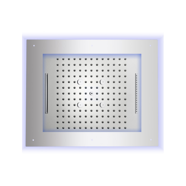 BOSSINI FRAME Верхний душ 600х500 мм., встраиваемый в потолок, 4 режима, хромотерапия, цвет хром