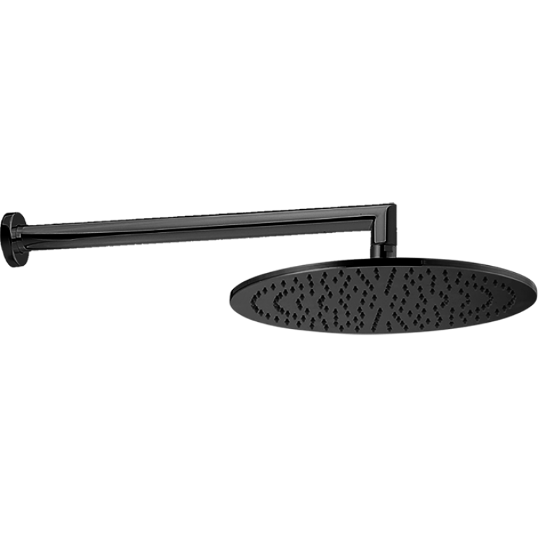CISAL Shower Верхний душ D300 мм с настенным держателем L400 мм, цвет черный матовый