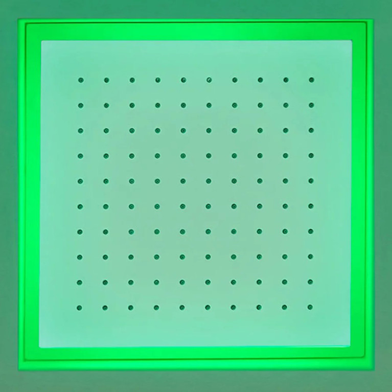 ANTONIO LUPI METEO Верхний душ 350x350x110 мм., встраиваемый в потолок, с подсветкой, пультом и трансформатором, рама белая, лейка белая
