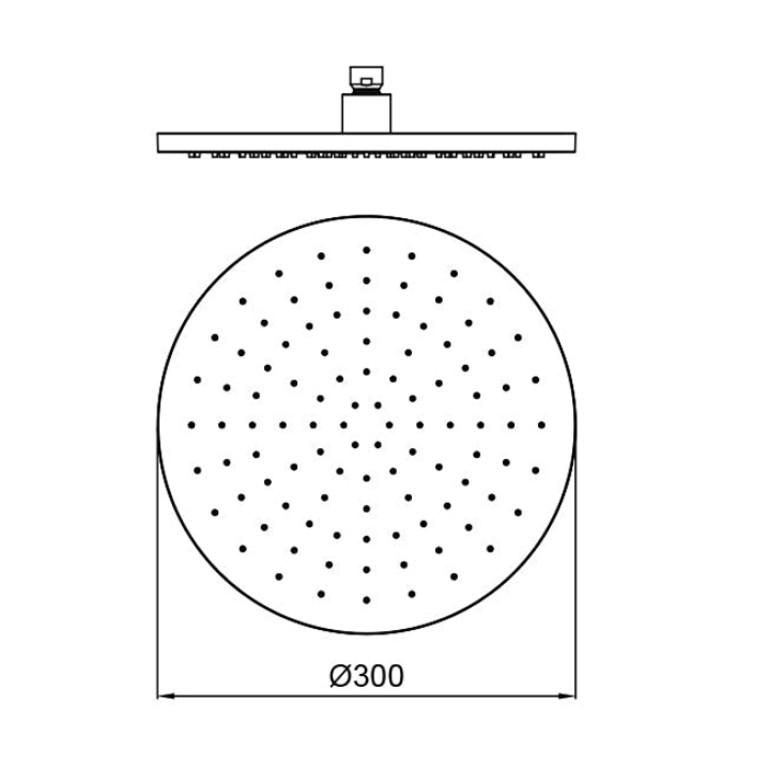 ALMAR ROUND Верхний душ  круглый, 300 мм, латунь, цвет черный матовый