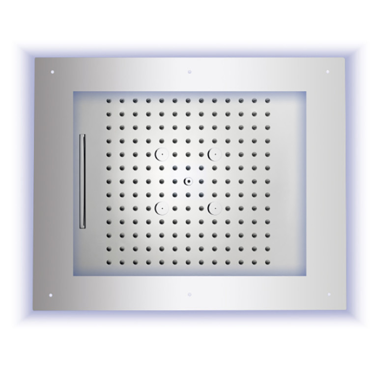Bossini Frame Multifunctions Верхний душ 600x500мм 3 режима (тропический душ, каскад, туман), с функцией  хромотерапии по всему периметр цвет: хром