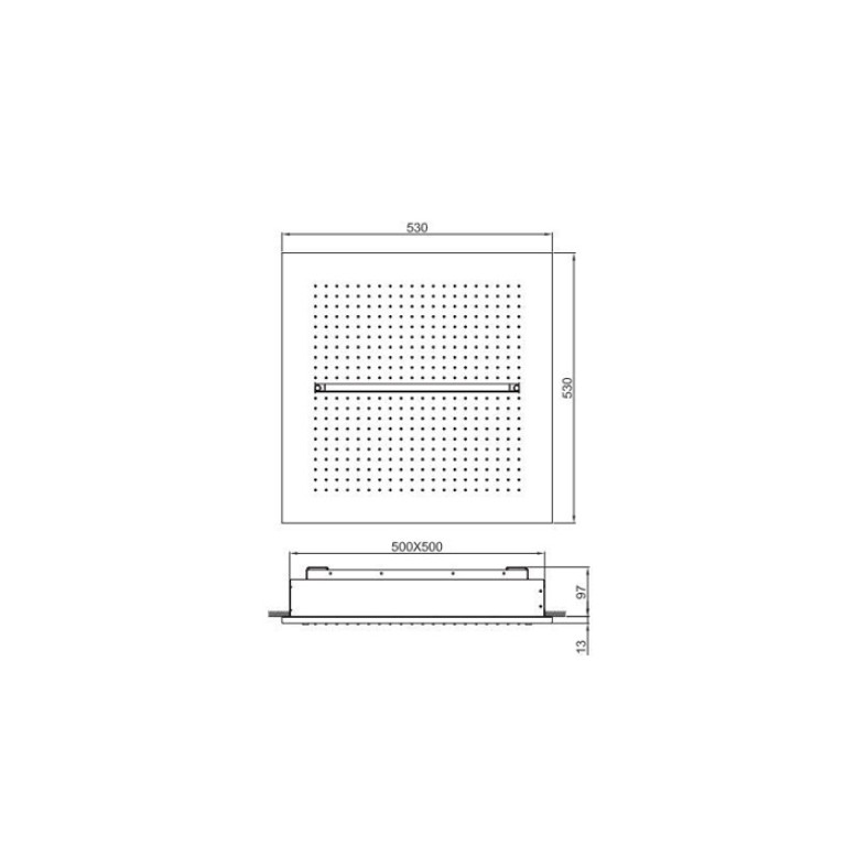 Fantini Acqua Zone Dream Верхний душ 530х530 мм, потолочный, ,Дождь, Ливень,цвет: черный матовый