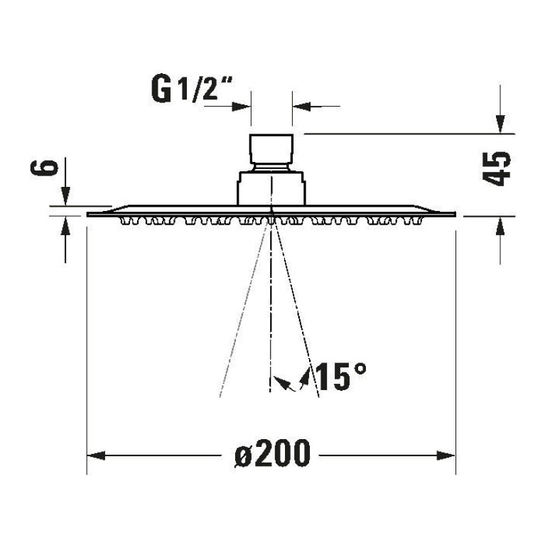 Duravit Верхний душ 240x240x55 mm, хром