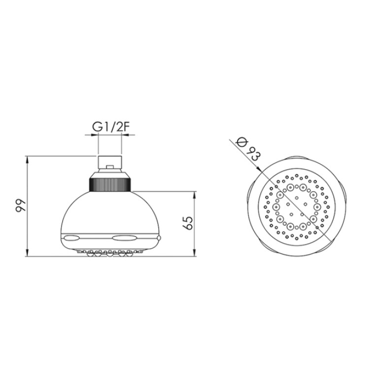 CISAL Shower Верхний душ d=85мм, без держателя, цвет хром