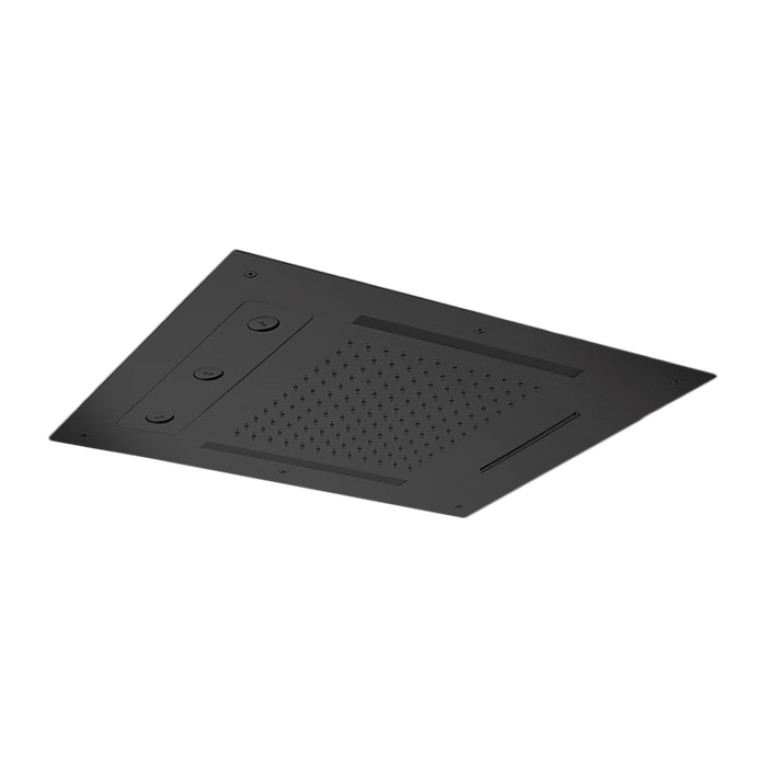 ALMAR Встраиваемый верхний душ 48х63 см, 3 типа струи, хромотерапия, цвет Black Absolute Brushed PVD